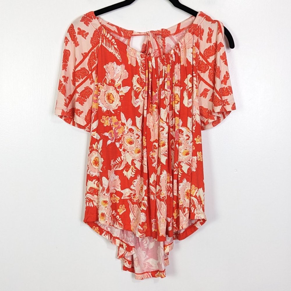Free People Baja Babe Floral Top in Strawberry Fields Size S NWT